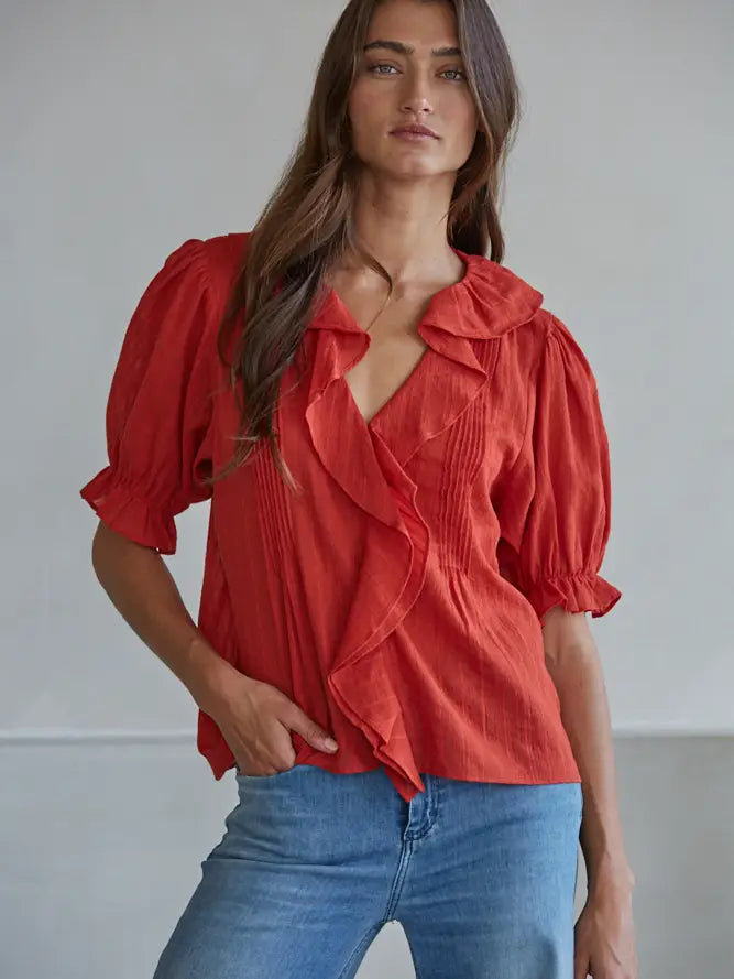 By Together | Woven V-Neck Top