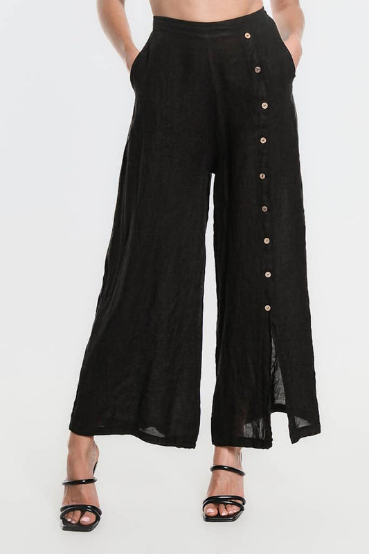TINA | Gracelynn Button Linen Pant | OS