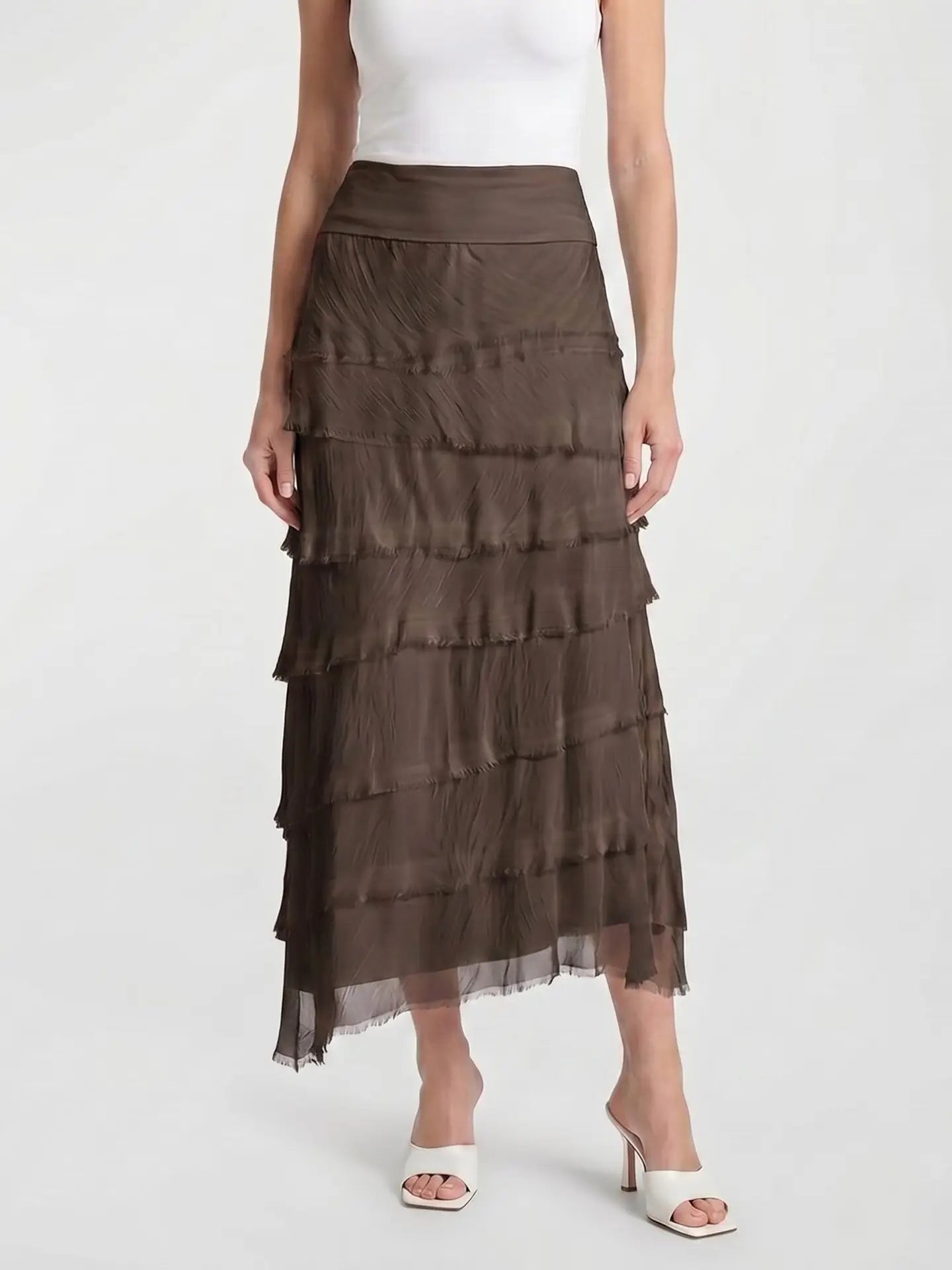 TINA | Elisa Silk Ruffle Skirt | OS