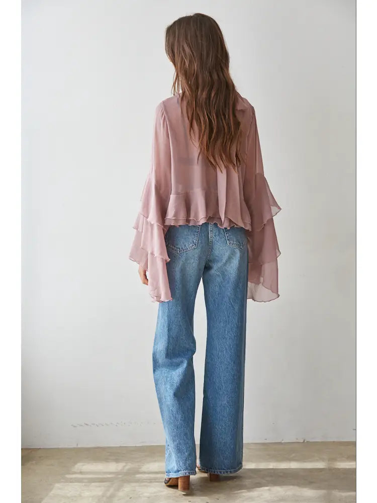 By Together | Woven Chiffon See Through Top