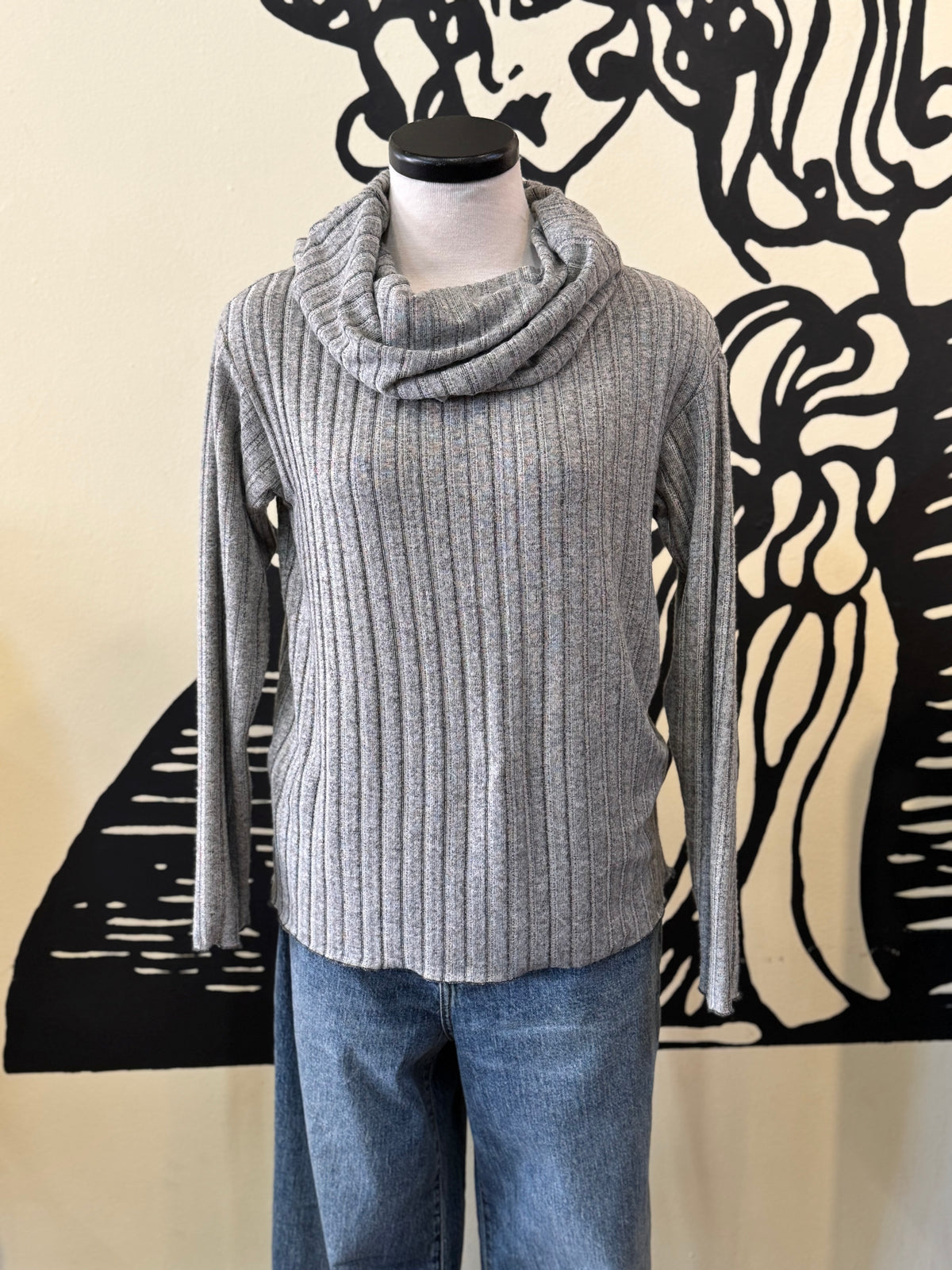 Bucko | Ella Sweater | Grey Rib Knit