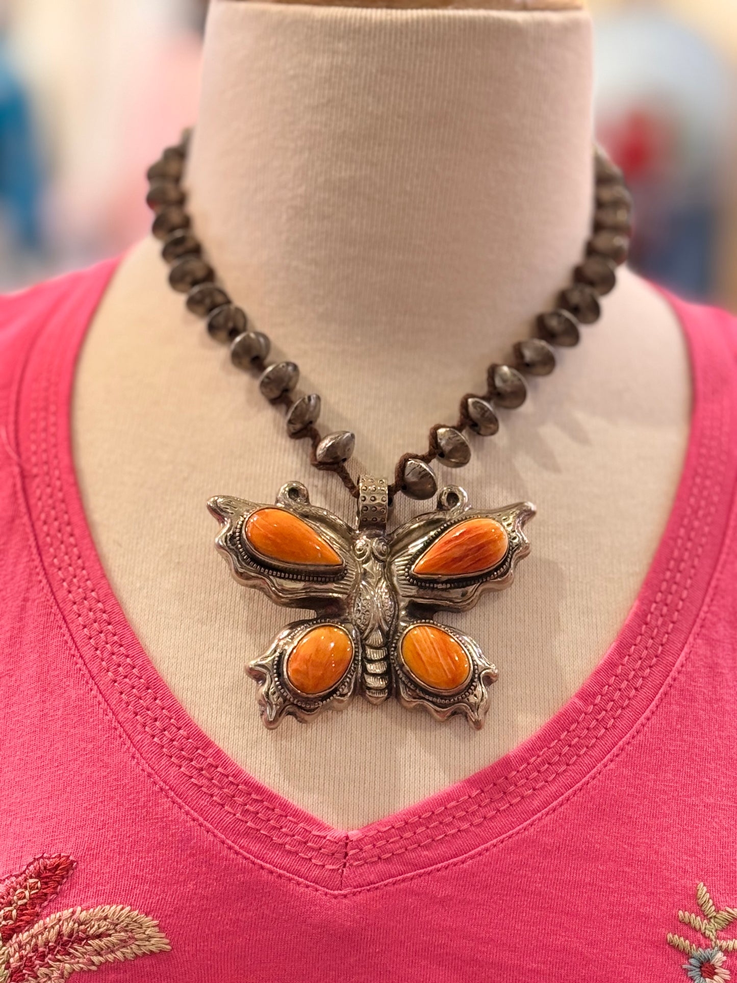 Tara Gasparian | Orange Butterfly Necklace