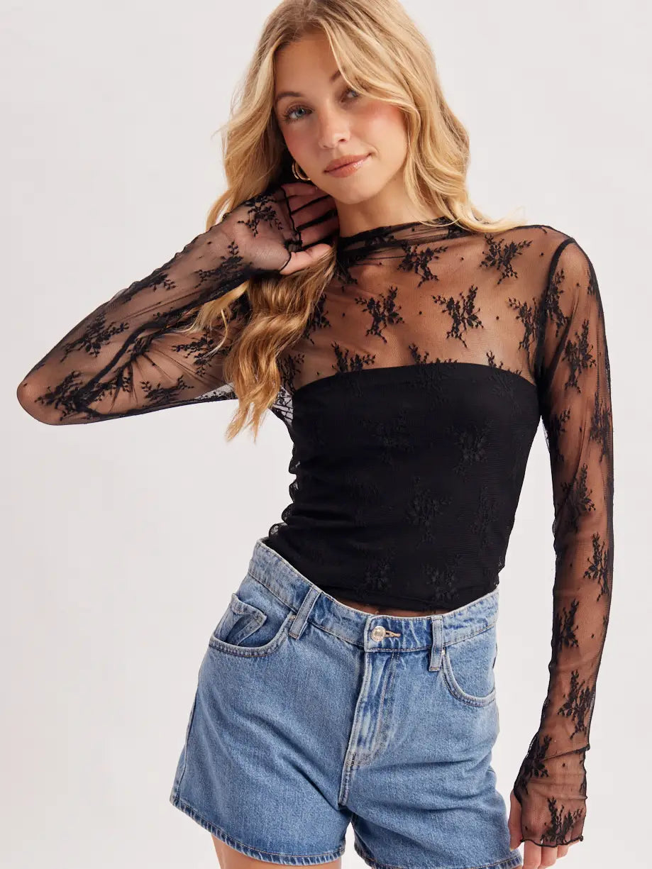Bluivy | Floral Lace Layering Top