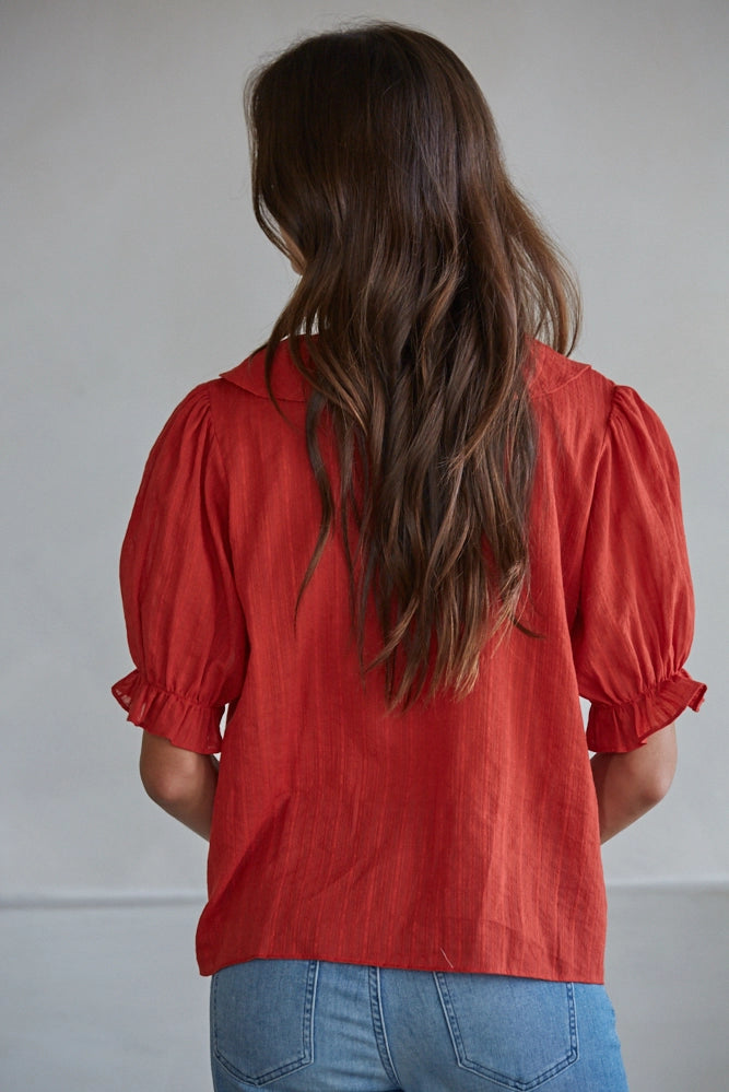By Together | Woven V-Neck Top