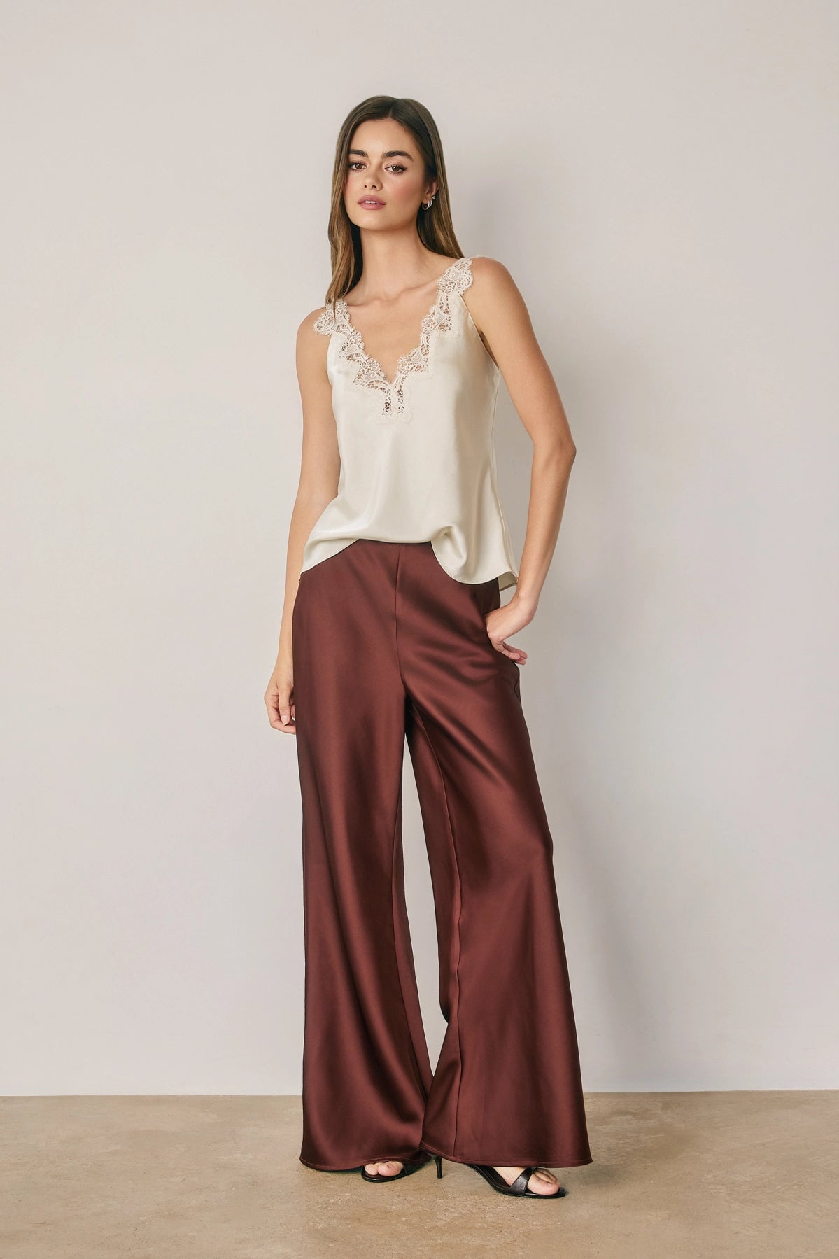 Dress Forum | Satin Straight leg Pants