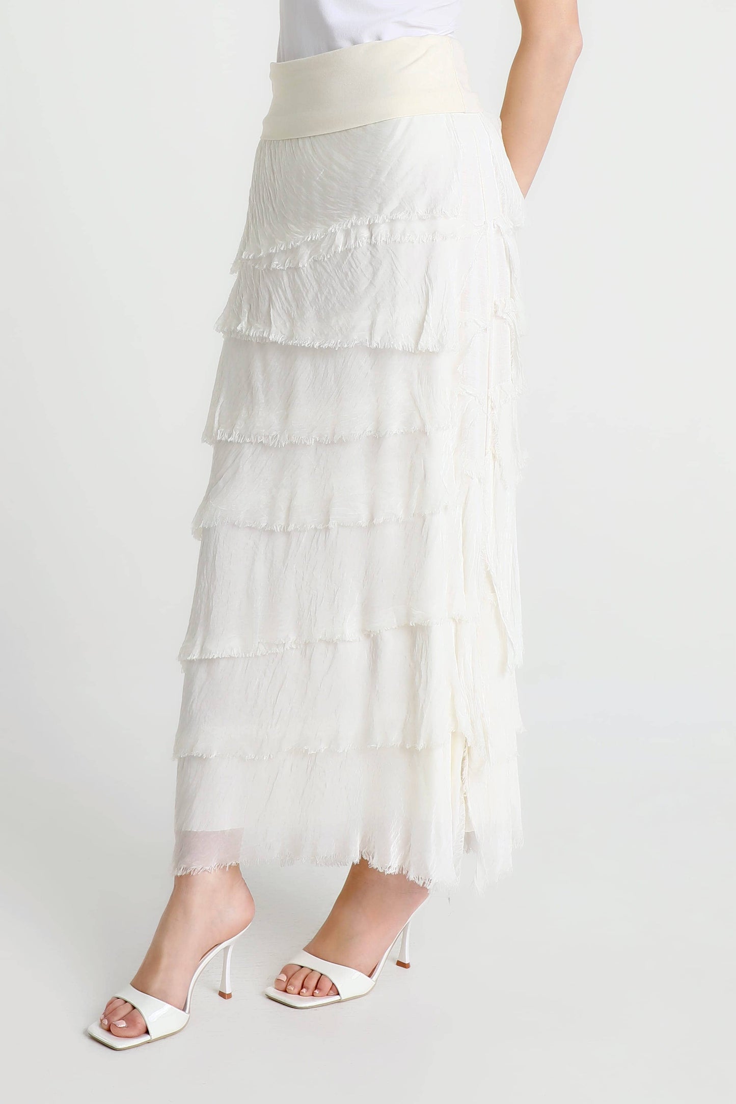 TINA | Elisa Silk Ruffle Skirt | OS