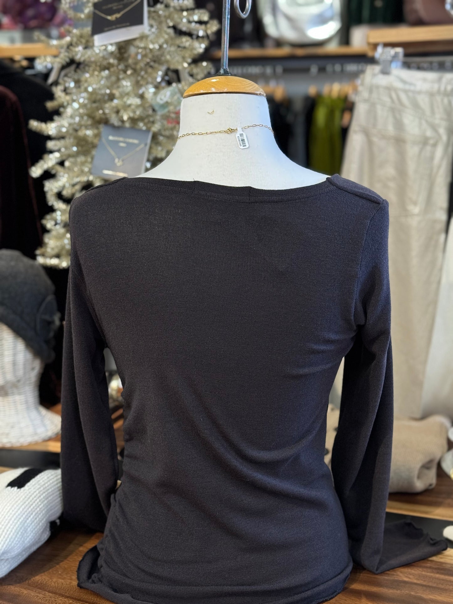 Bucko | Mia Drape Sweater | Graphite