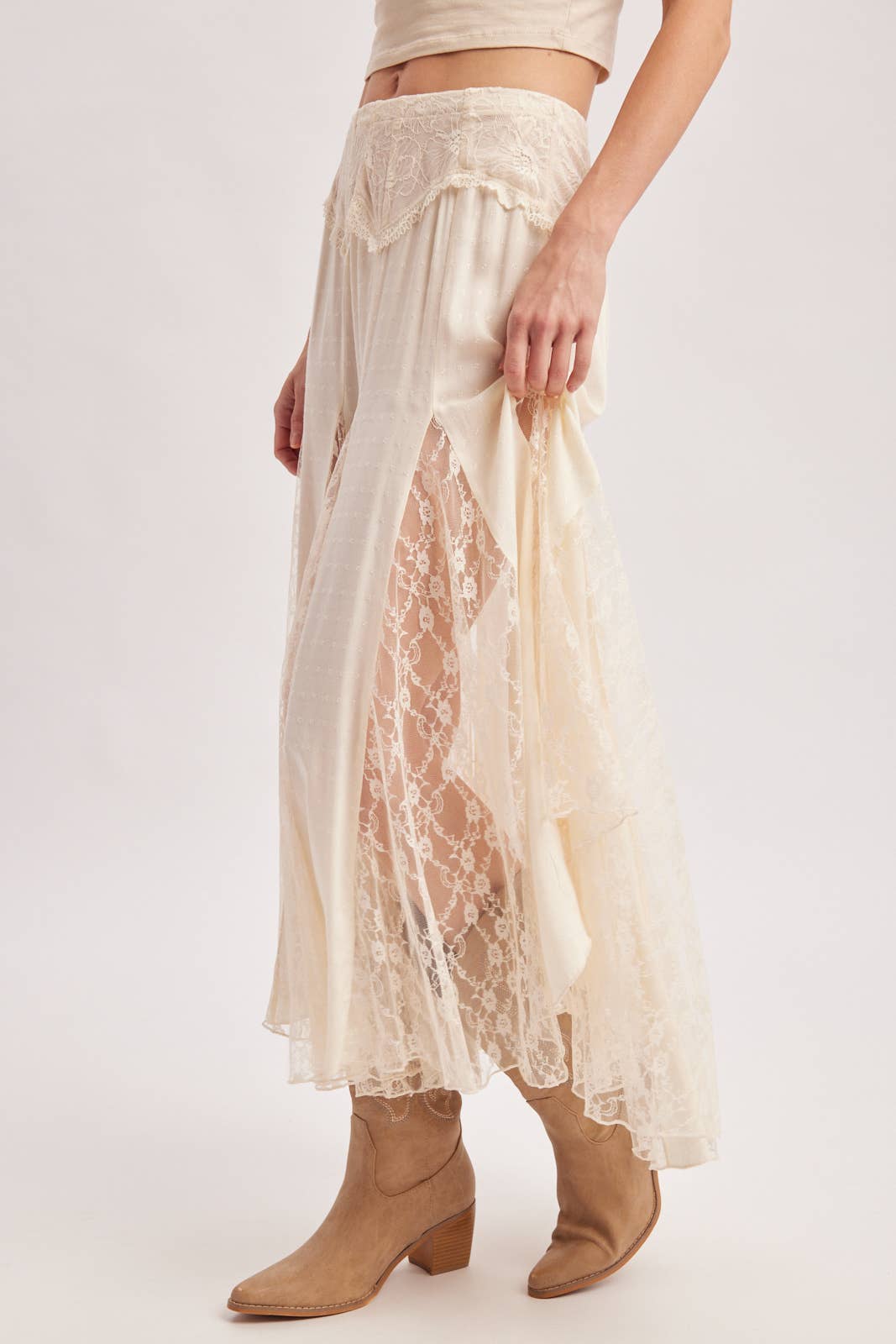 Bluivy | Boho Lace Maxi Skirt