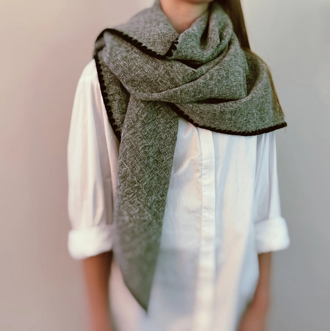 Ellison & Young | Preciously Stitched Triangle Shawl Scarf