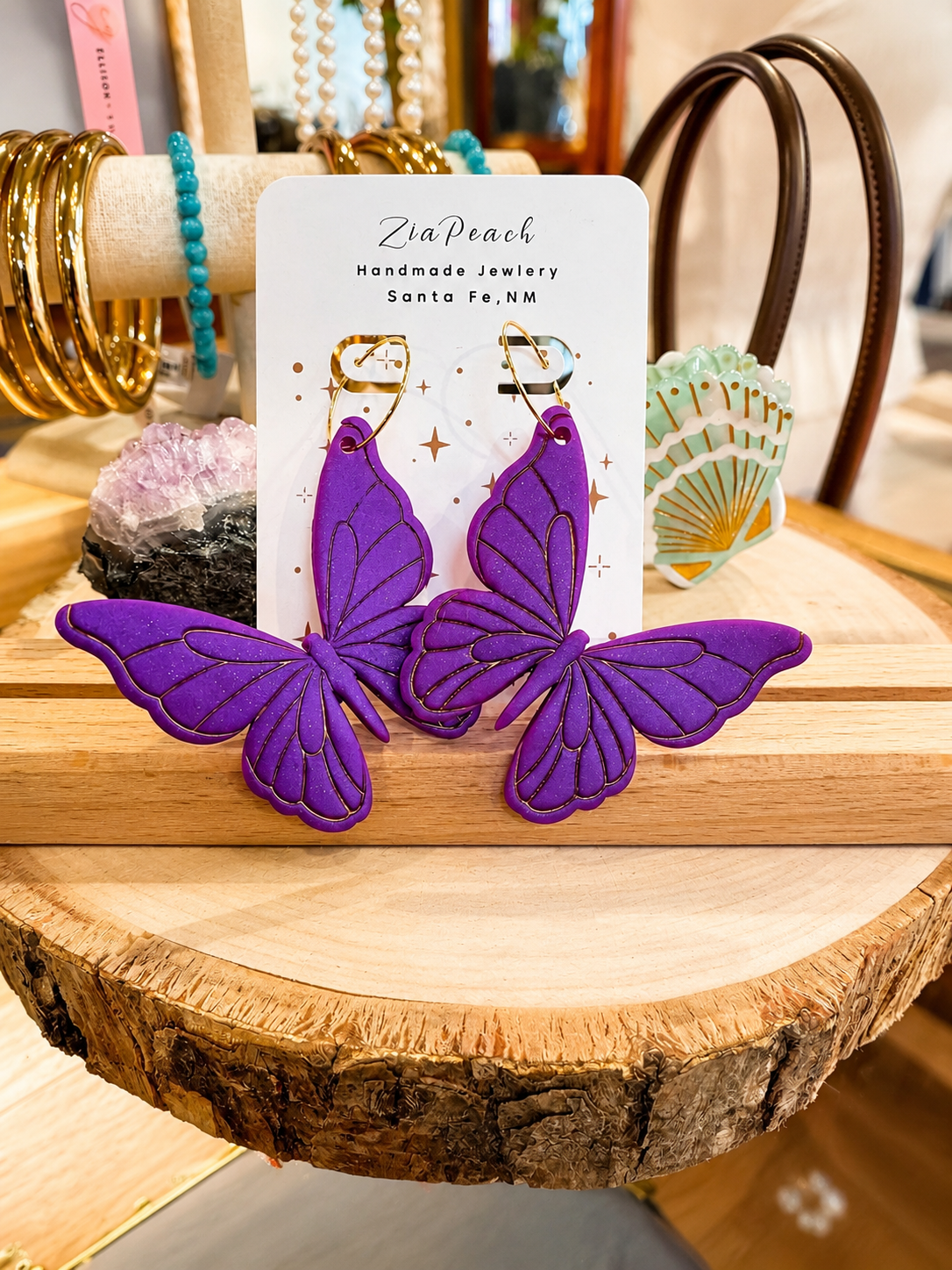 ZiaPeach | Purple Butterfly Earrings