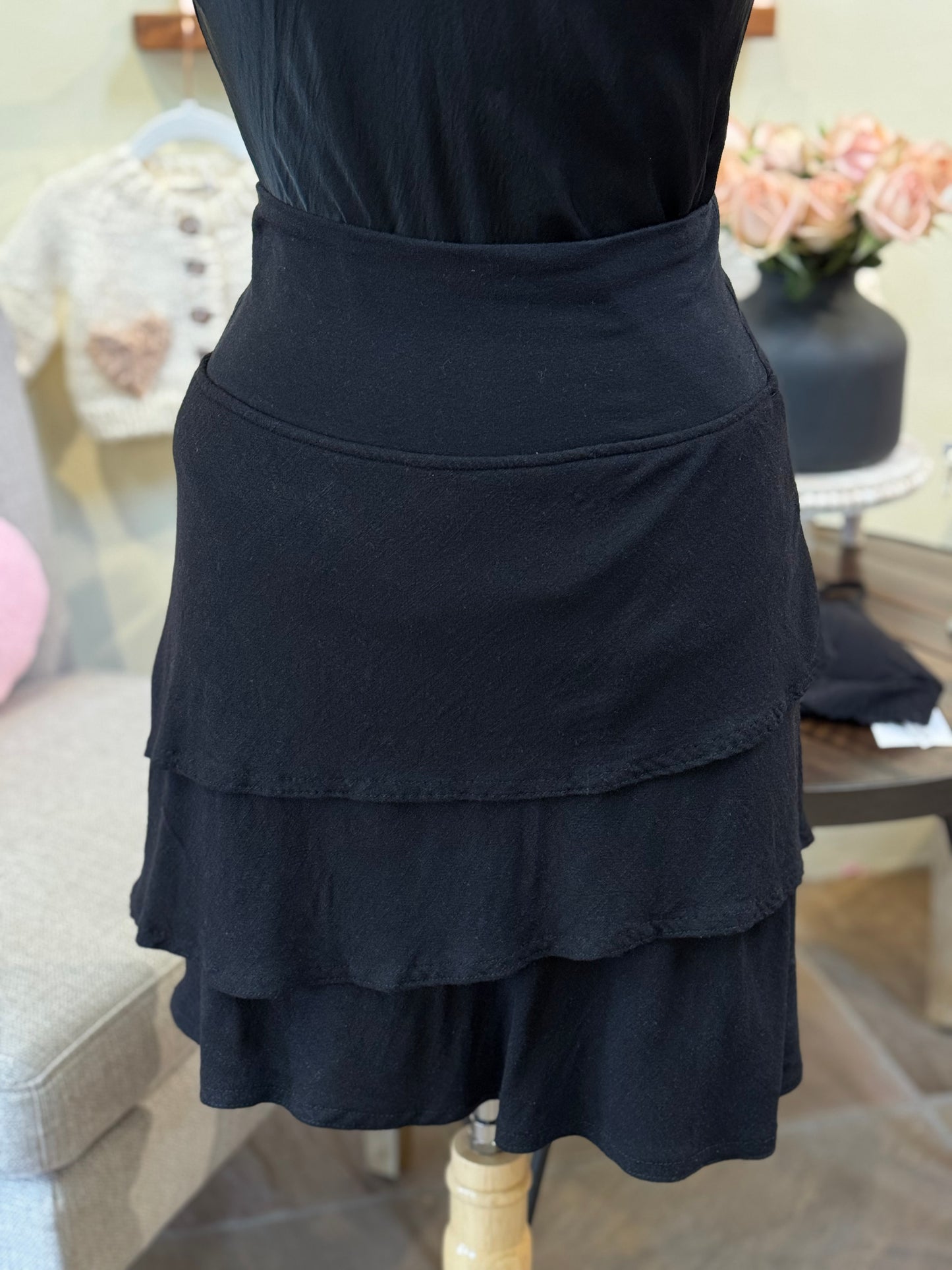 Bucko | Tiered Skirt | Black