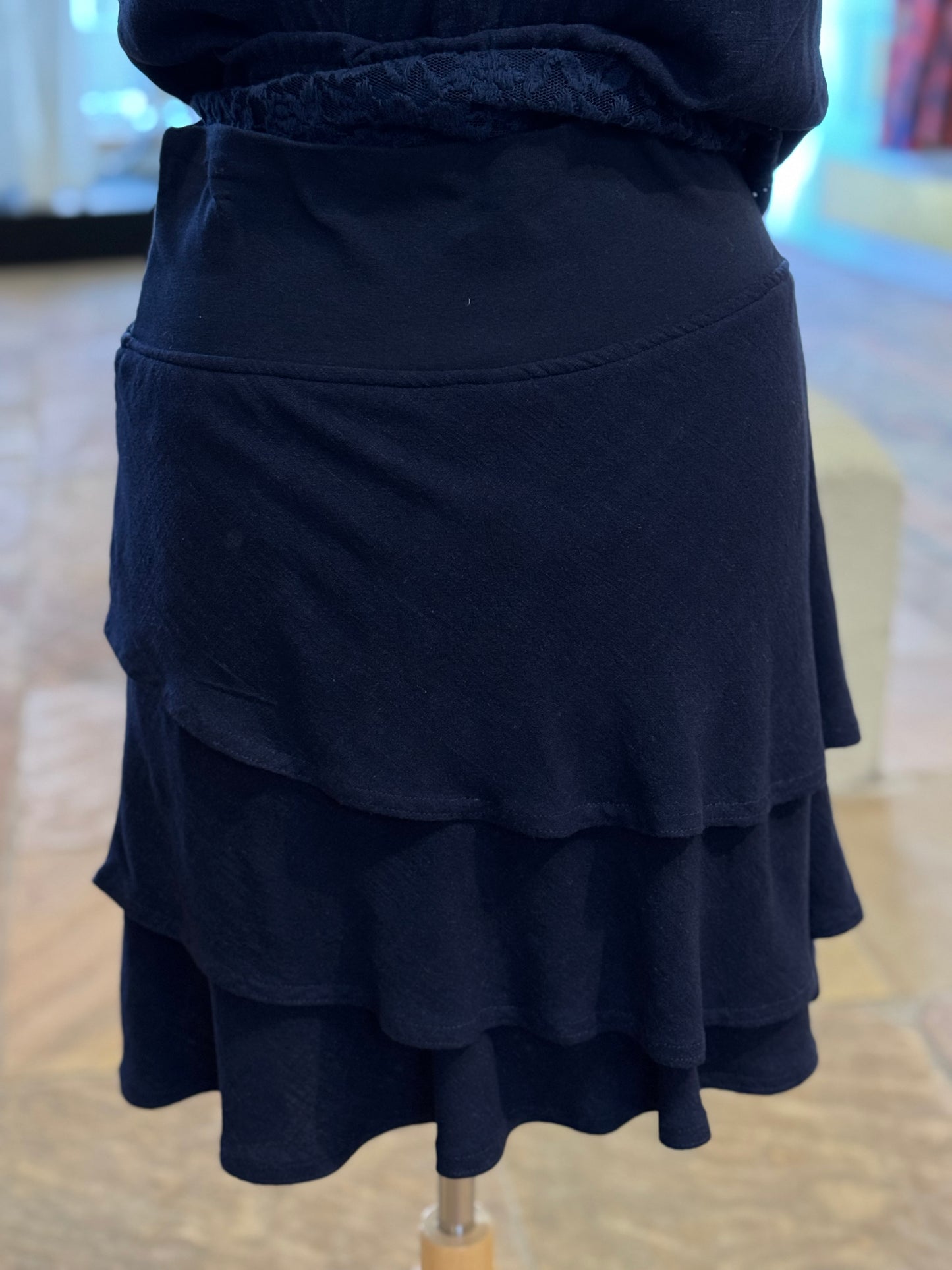 Bucko | Tiered Skirt | Navy