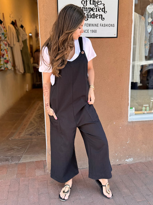 Bucko | Linen Jumpsuit | Jet Black