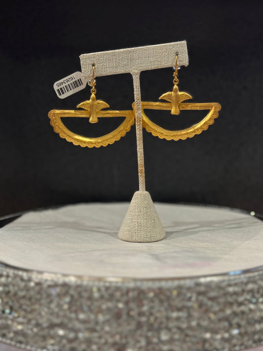 Barbosa | Half Moon Dove Earrings