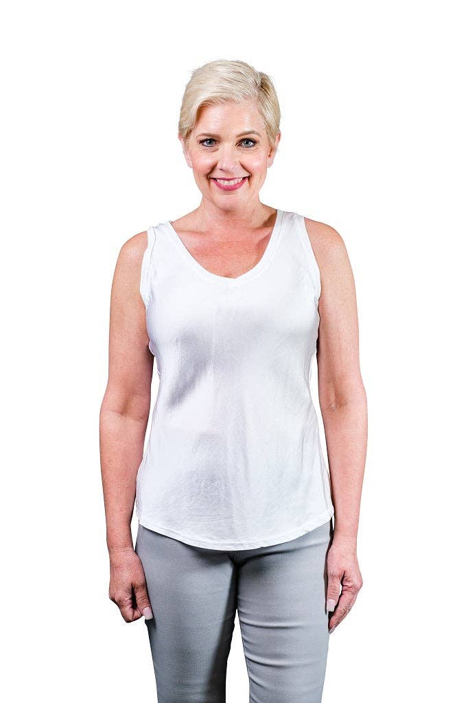 TINA | Saphire Viscose Sheen Tank | OS