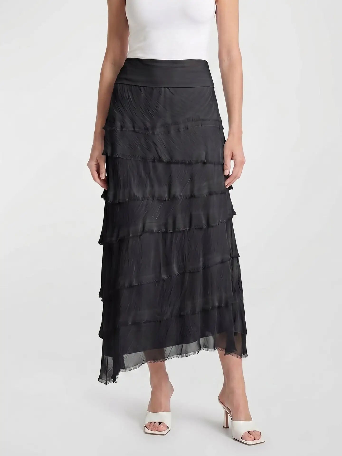 TINA | Elisa Silk Ruffle Skirt | OS