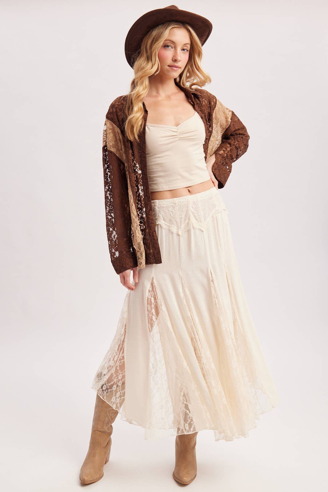 Bluivy | Boho Lace Maxi Skirt
