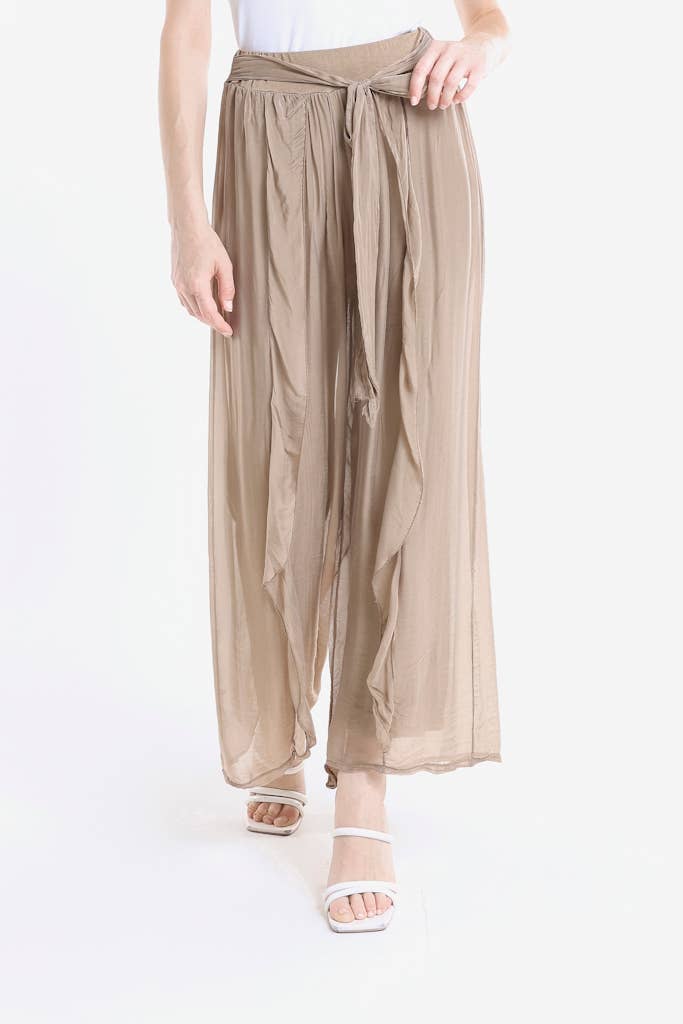 TINA | Kimberly Wrap Front Silk Pant | OS