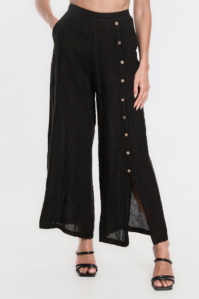 TINA | Gracelynn Button Linen Pant | OS