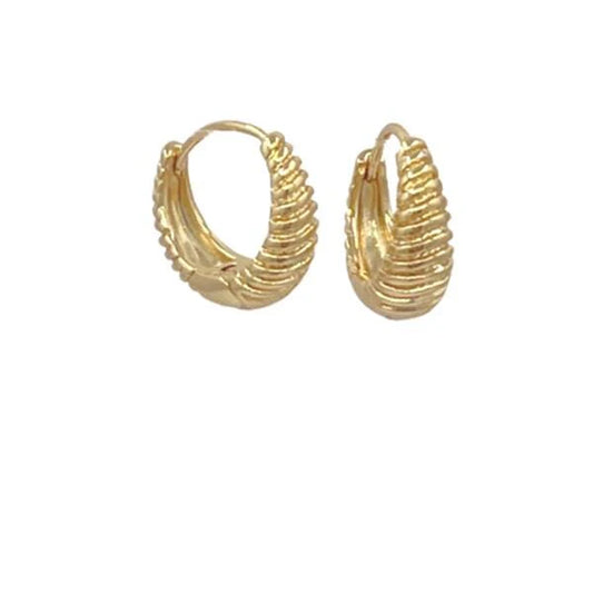 Athena | 18k Gold Fill Texture Hoops