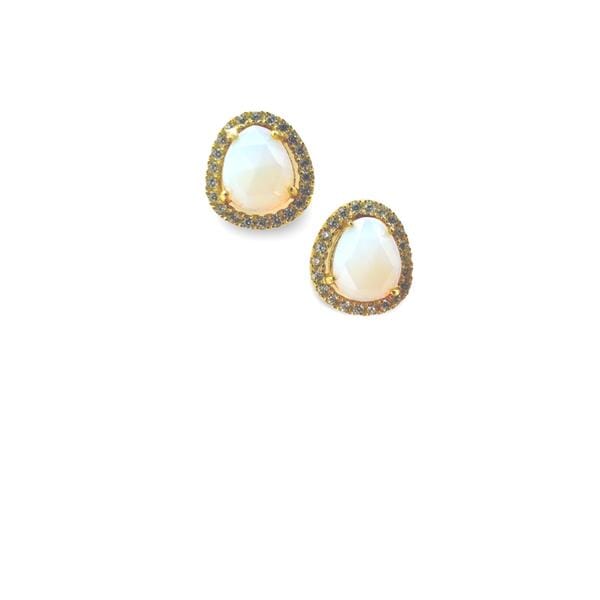 Athena | Halo Moonstone Earrings
