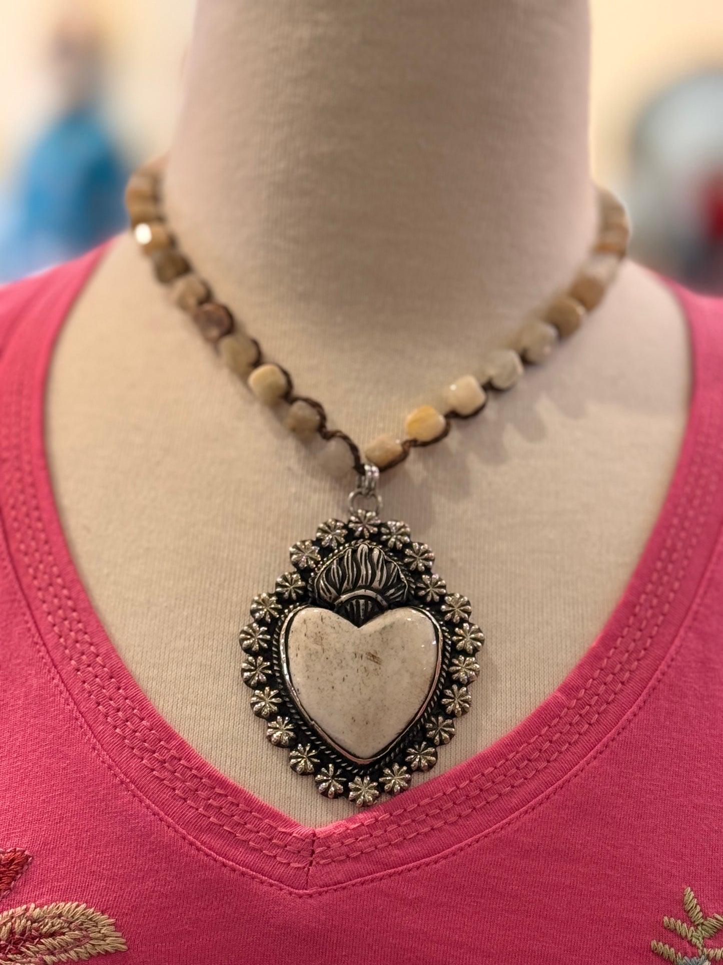 Tara Gasparian | Moonstone Heart Necklace