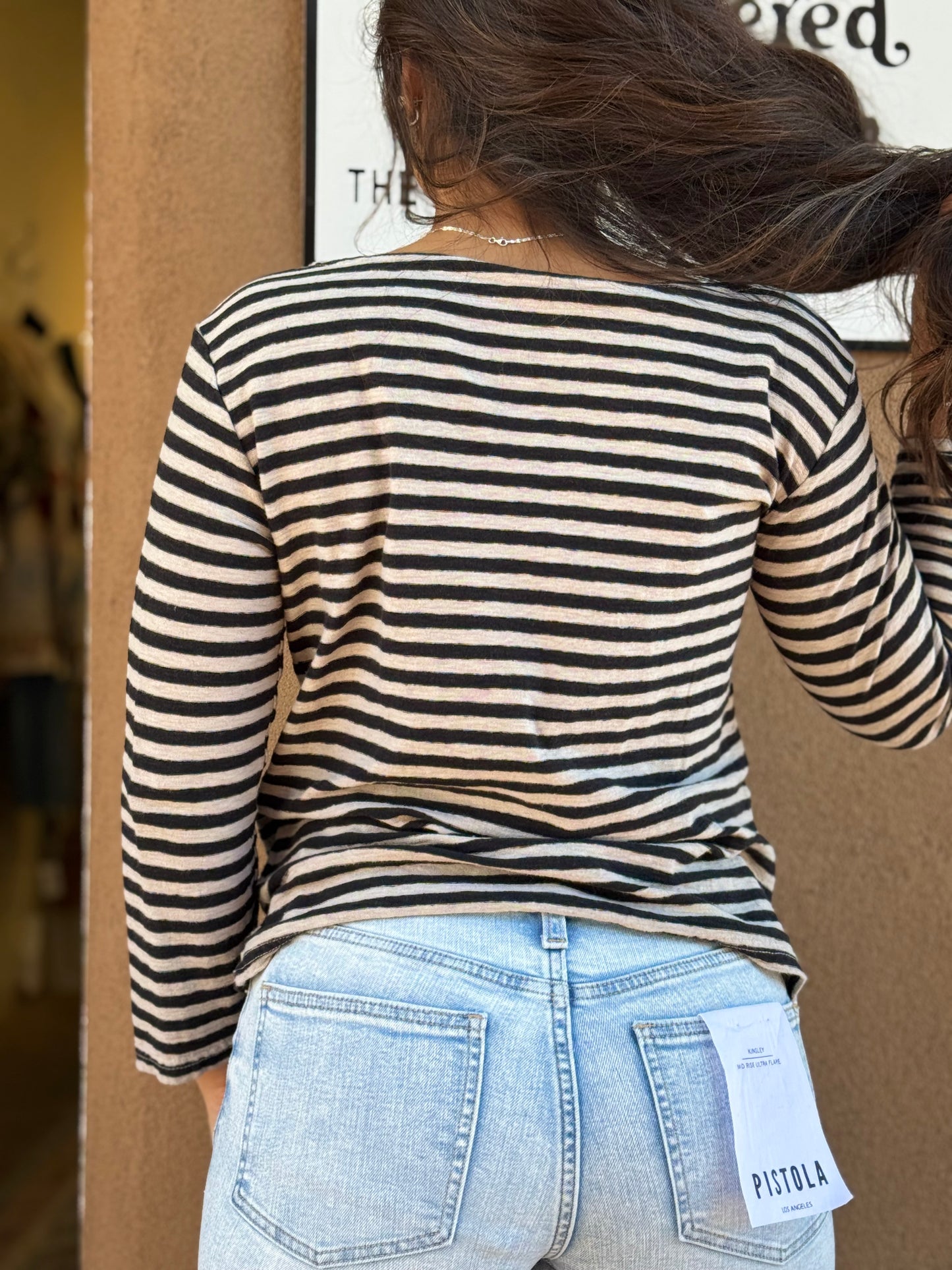 Cutloose | 3/4 Boat Neck Tee | Stripe