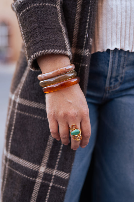 Ellison+Young | Natural Tones Bold Resin Bangle Set