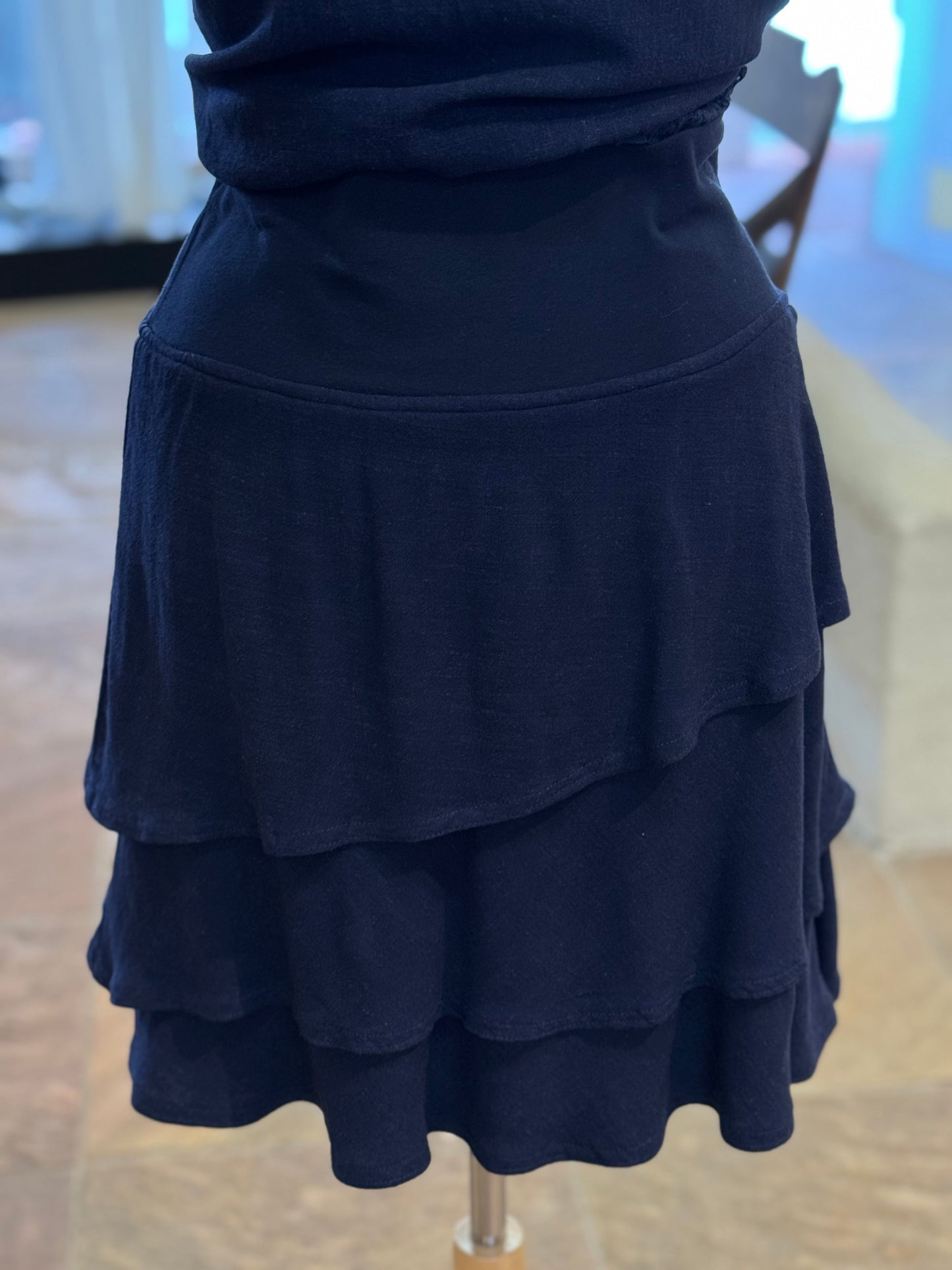 Bucko | Tiered Skirt | Navy
