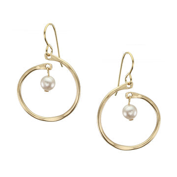 Marjorie Baer- Thin Hoops With Pearl- Spiral