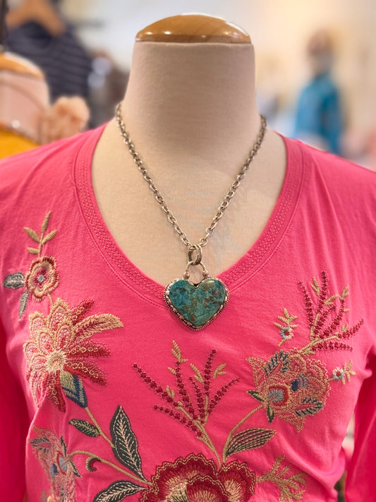 Tara Gasparian | Chrysocolla Heart Necklace