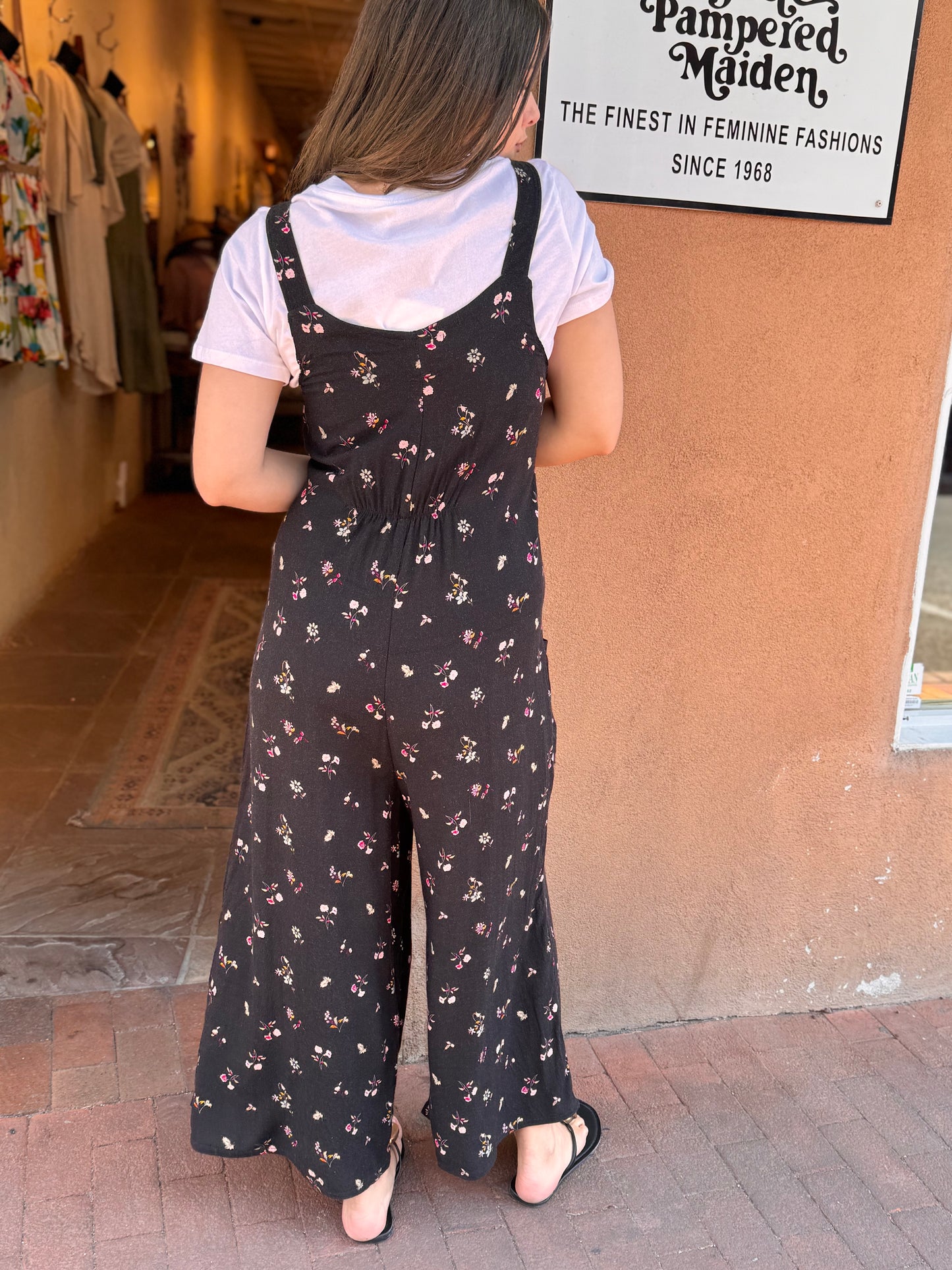 Bucko | Rayon Challis Jumpsuit | Blk Floral