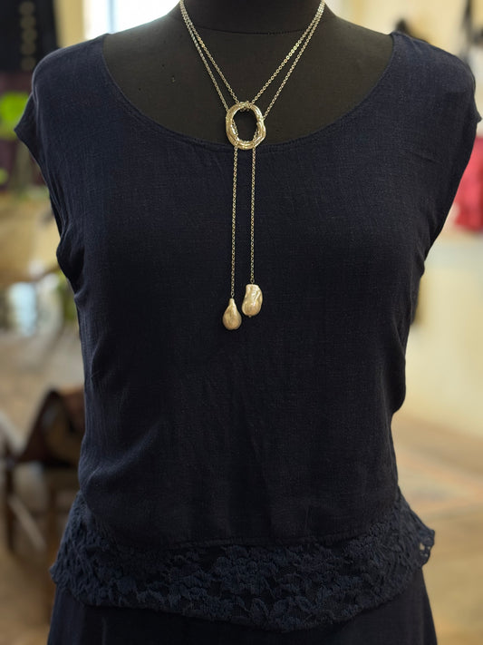 Bucko | Lucia Lace Top | Navy