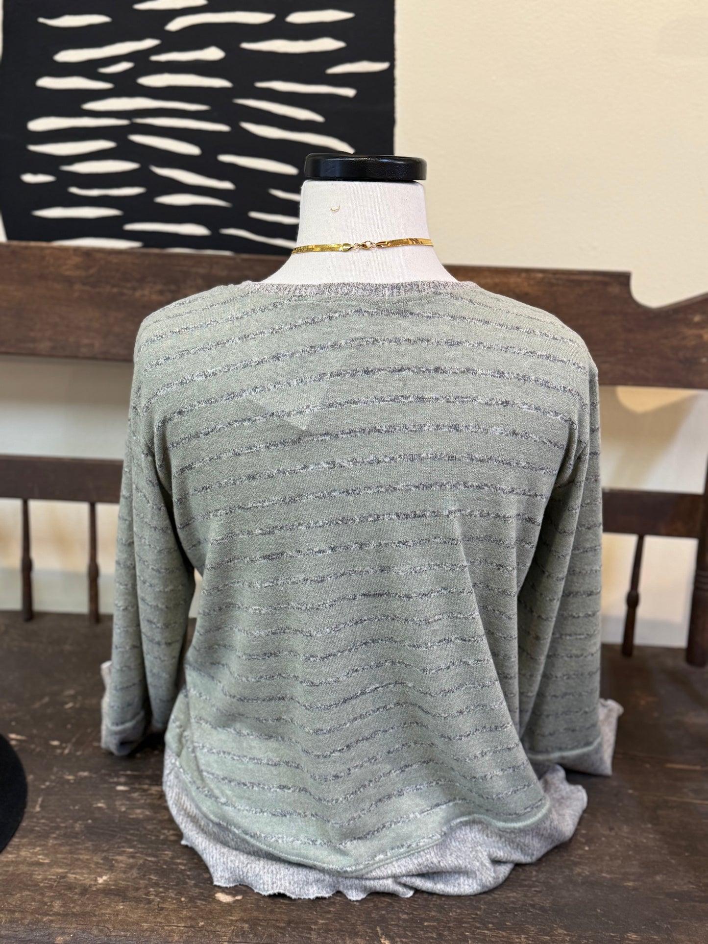Bucko | Marie Sweater | Sage Stripe