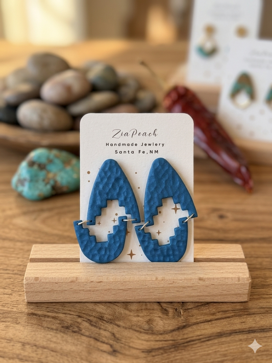 ZiaPeach | Teal Aztecs Cutout Earrings