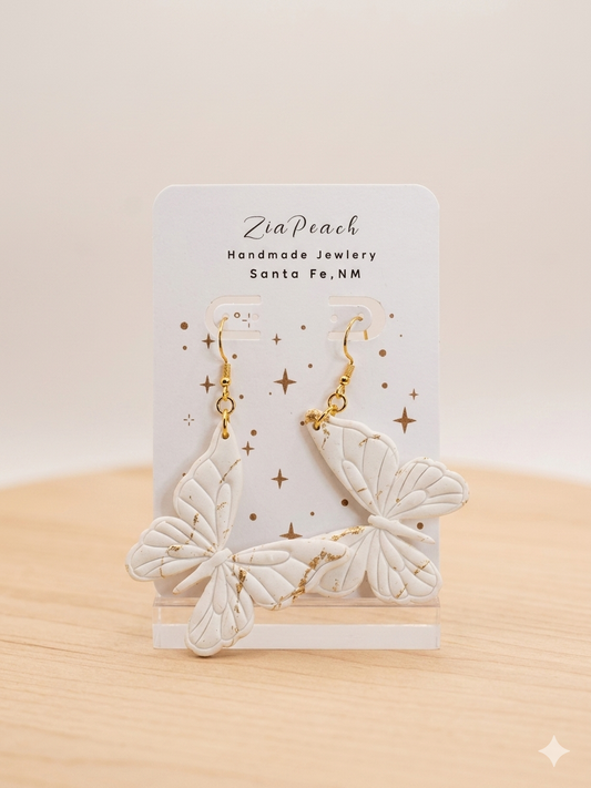 ZiaPeach | White Butterfly Earrings