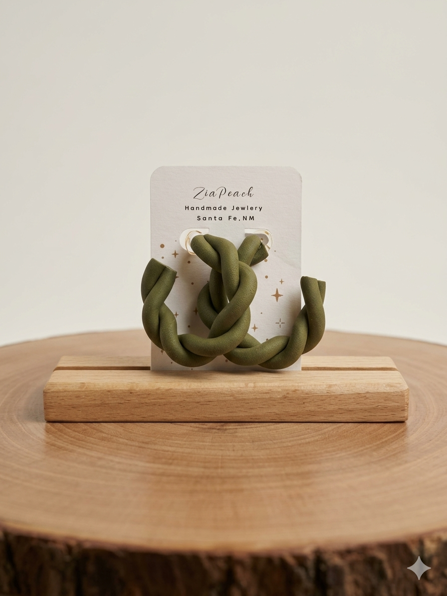 ZiaPeach | Army Green Hoops