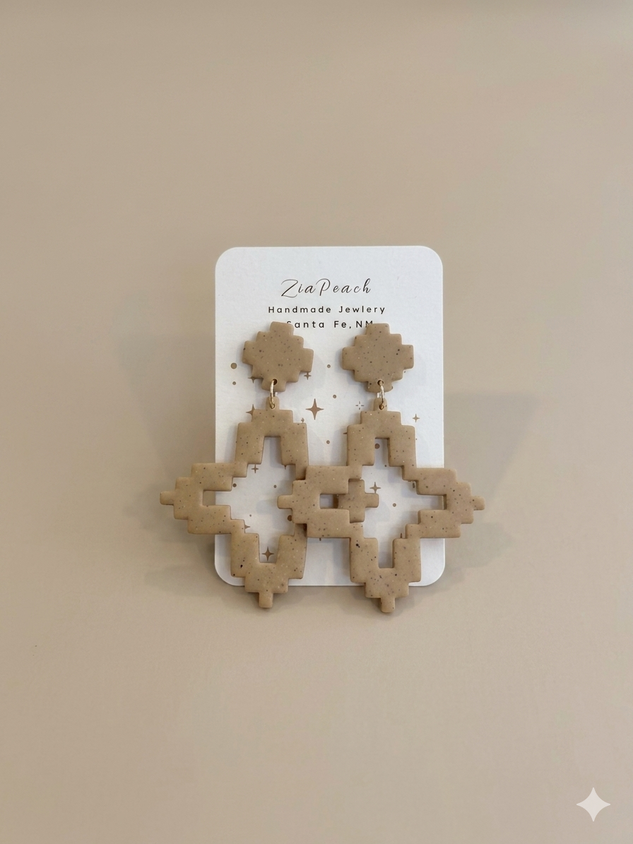 ZiaPeach | Tan Large Zia Earrings