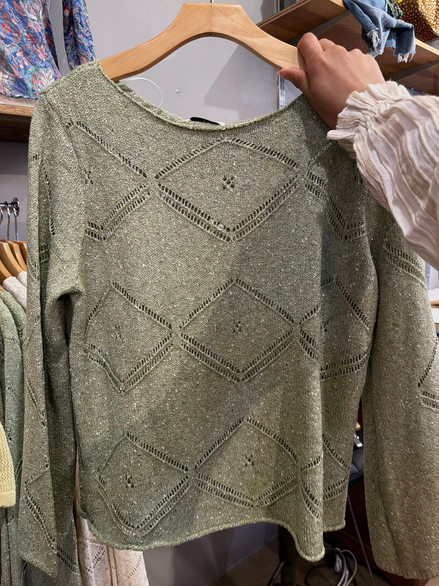 Coco Y Club L/S Diamond Knit Top