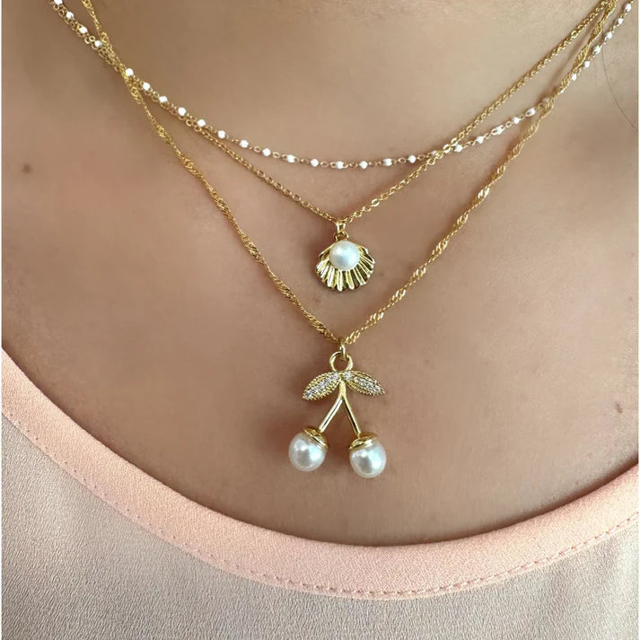 Athena | Pearl & Cherry Necklace