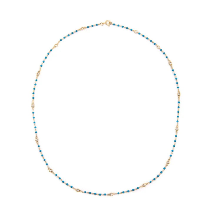 Athena | Beaded Bezel Necklace