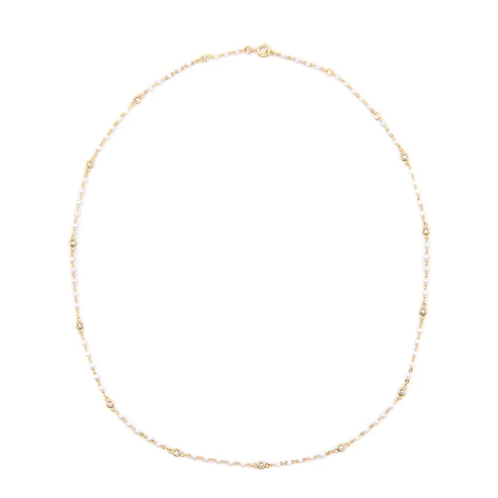 Athena | Beaded Bezel Necklace