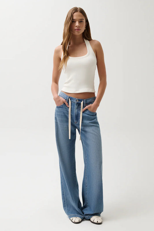 Pistola | Jadyn Mid Rise Drawstring Palazzo Jean
