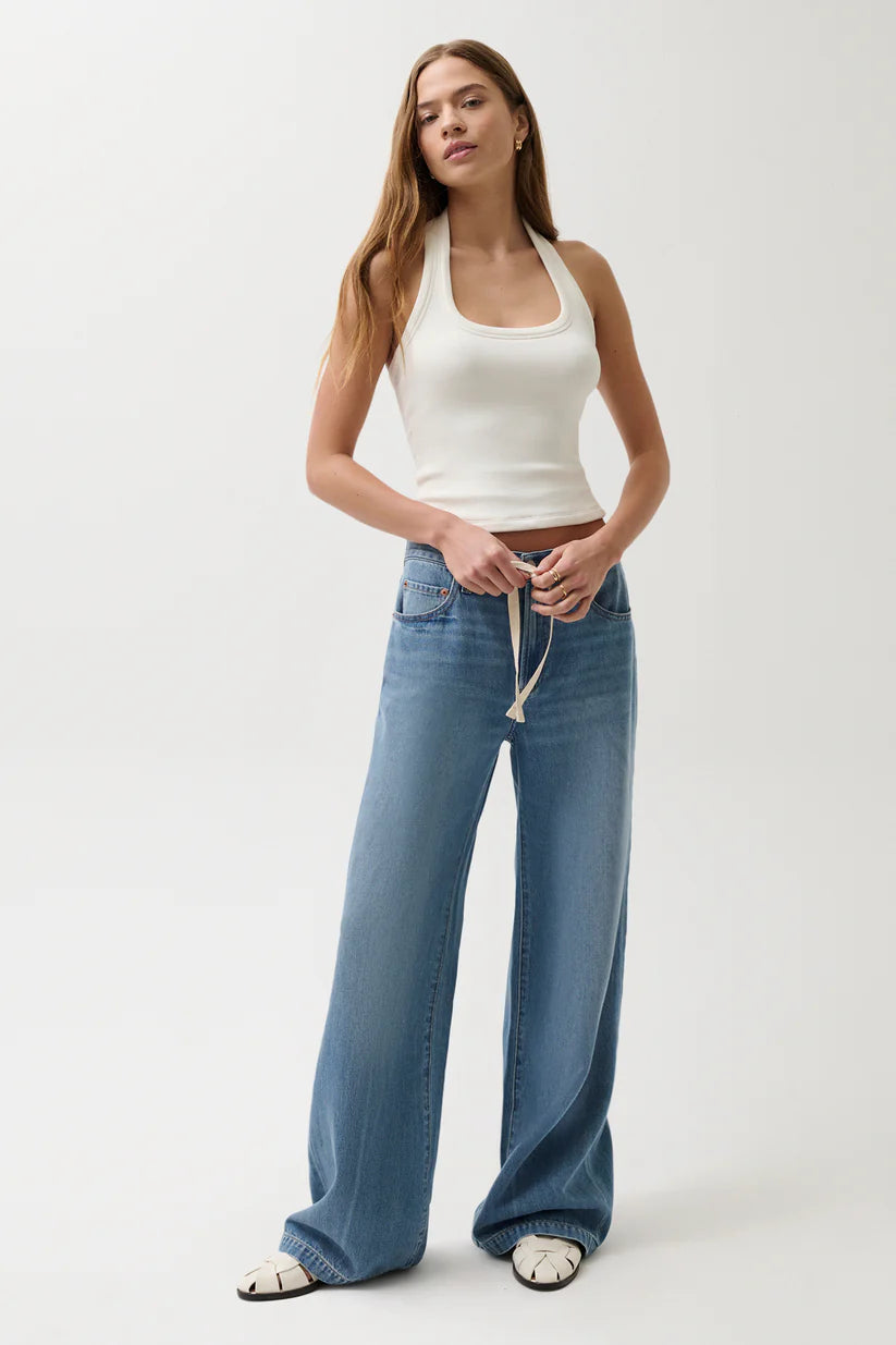 Pistola | Jadyn Mid Rise Drawstring Palazzo Jean