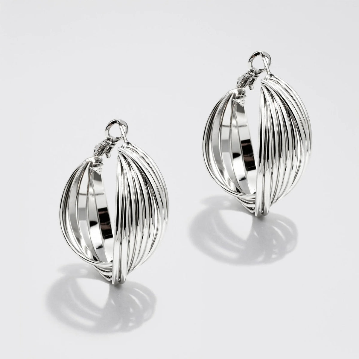 Bizou | Silvered Twisted Earrings