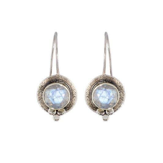 Ritual | Scooped Disc Moonstone Earrings