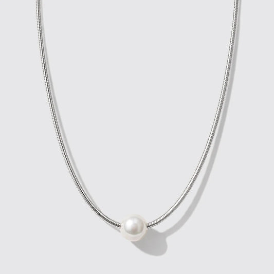 Bizou | Snake Mesh Pearl Necklace