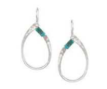 Marjorie Baer- Teardrop Earrings with Turquoise Beads