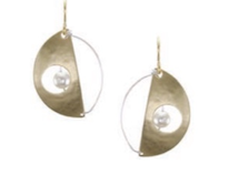 Marjorie Baer-Gold Ying Yang Earrings with Pearl