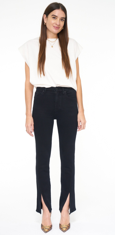 Pistola- Teagan High Rise Vented Pant- Dark Vinyl